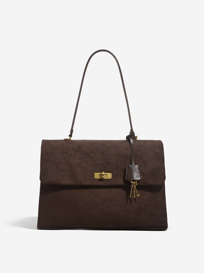 Autumn Winter Suede-Effect Large Tote Messenger Bag