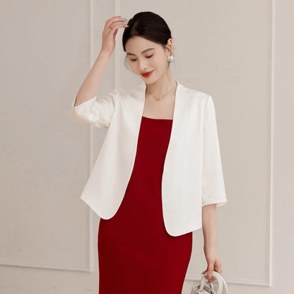 Five-Quarter-Sleeve Versatile Short Blazer For Women
