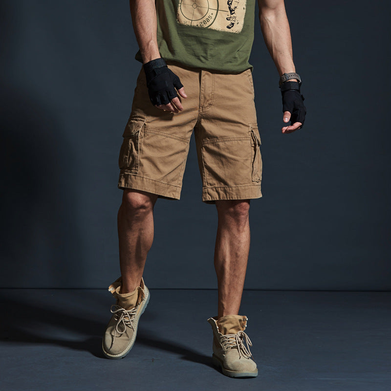 Summer Mid-length Pants Trendy Brand Loose-fit Mens Green Camouflage For Summer