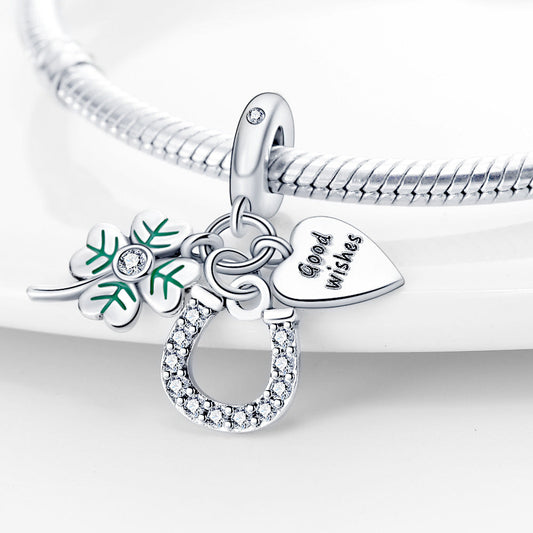Lucky U-shaped Horseshoe Clover Pendant