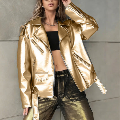 Leather Biker Jacket For Women Boyfriend-Style