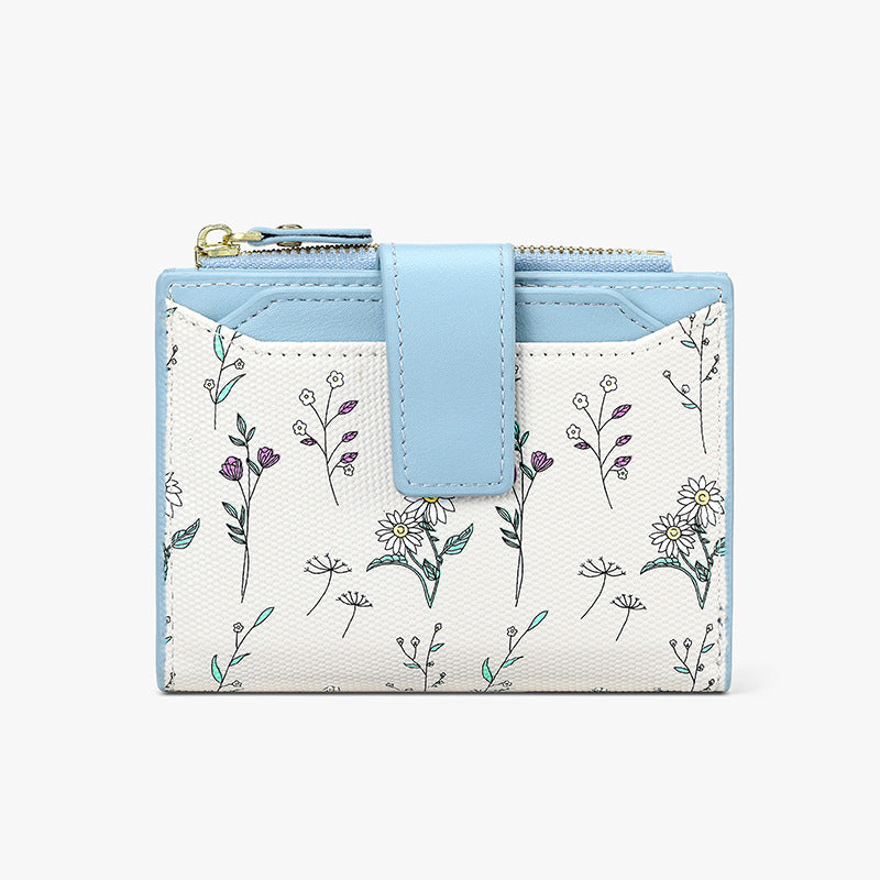 Womens Multifunctional Floral Short Wallet