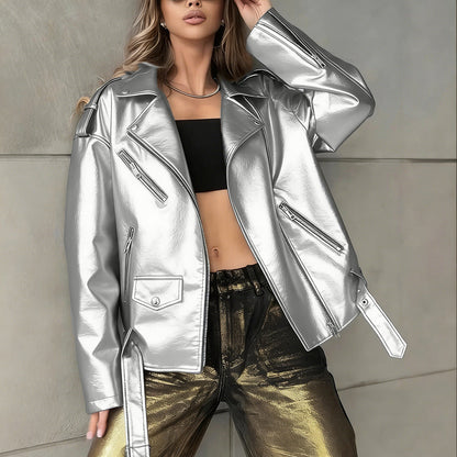 Leather Biker Jacket For Women Boyfriend-Style