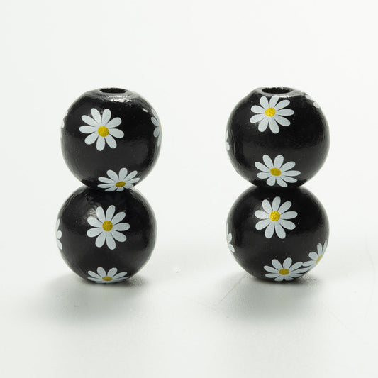 Daisy Wood Bead Necklace