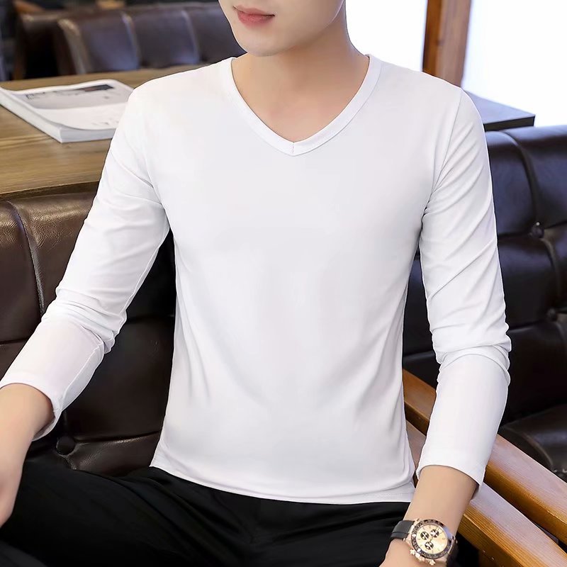 Autumn And Winter Military Fans Men's T-shirt Long Sleeve Slim Solid Color Crew Neck Pullover Original Men's Bottoming Shirt Manufacturers Wholesale