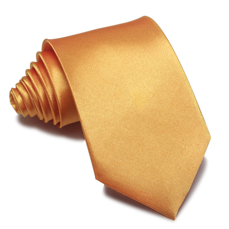 Mens 8cm Hand-Tied Tie Solid Color Tie Plain Color