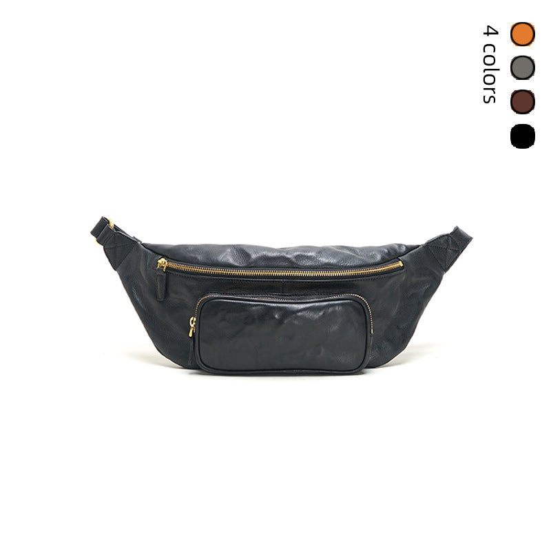 Retro First-Layer Cowhide Crossbody Bag