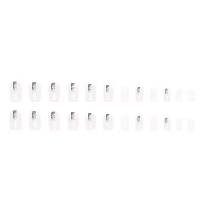Simple European Square Fake Nails Black Gradient