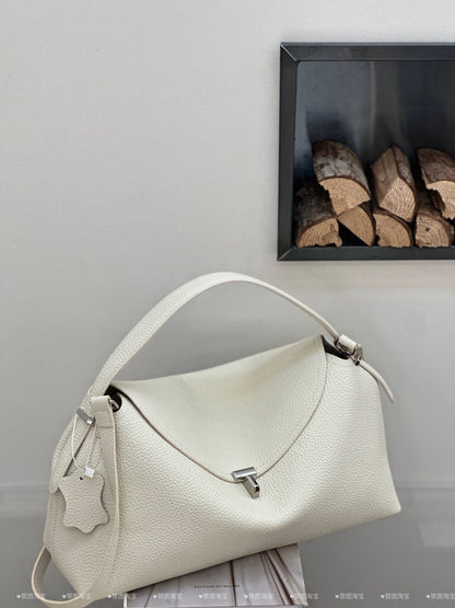 Genuine Leather Women's Bag, Cross-border High-end T-shaped Lock, Large-capacity Shoulder And Handbag, Top-layer Cowhide Underarm Bag