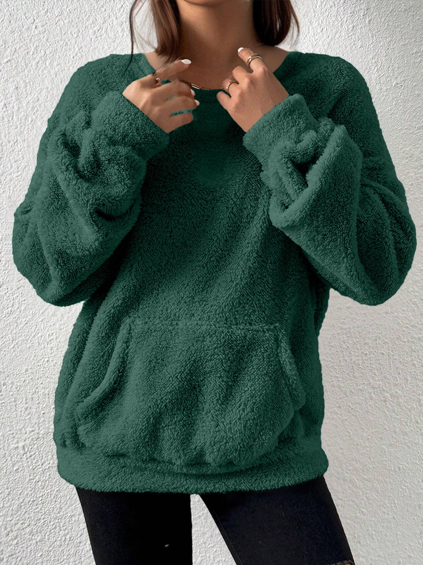 2025 European And American Cross-Border Amazon Aliexpress Hot-Selling Autumn And Winter Casual Fashion Solid Color Long-Sleeved Sweatshirt