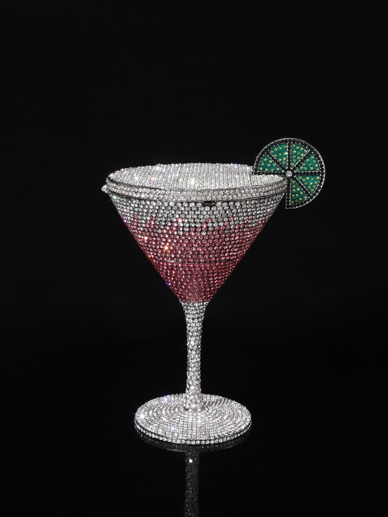 High-end Luxurious Heavy-Embroidered Shiny Champagne Bottle Rhinestone Evening Bag