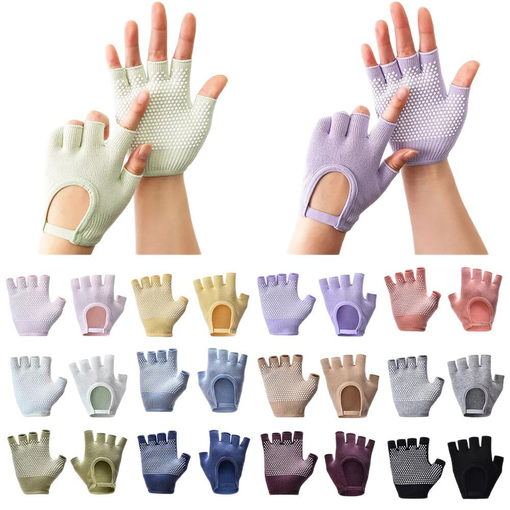 Non-slip Aerial Yoga Cotton Breathable Half-finger Gloves