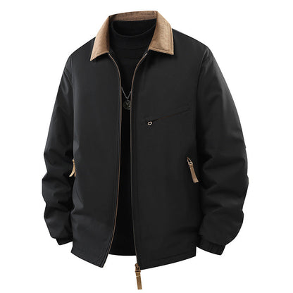 Mens Lapel Coat Waterproof Padded For Warmth And Versatile