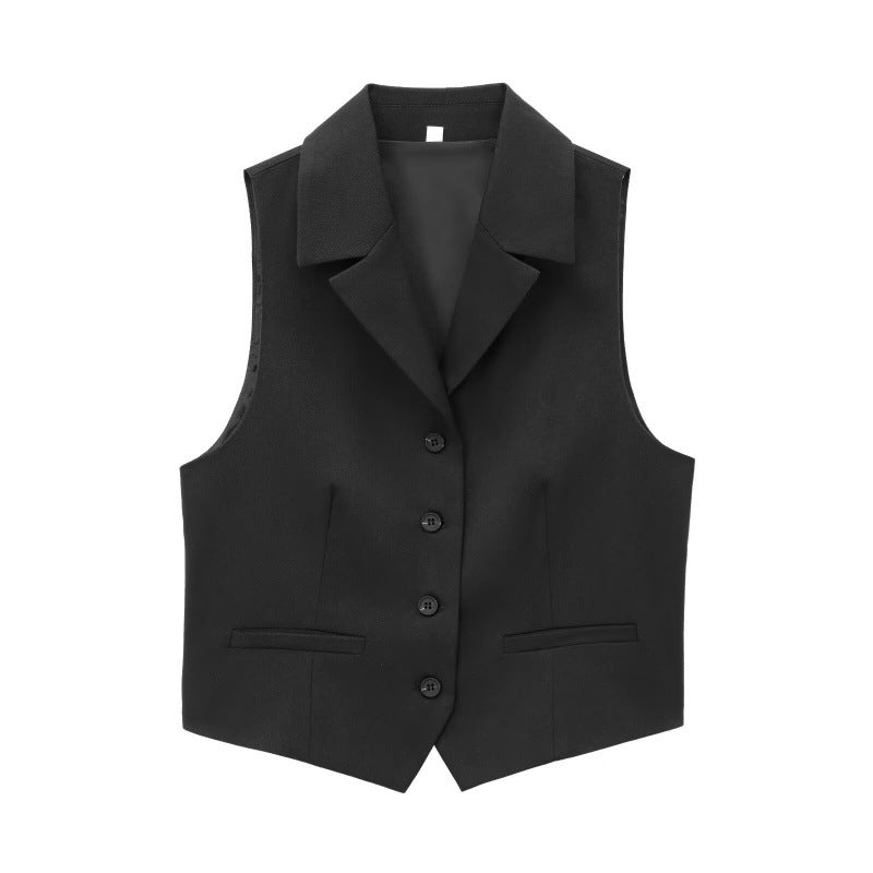 Womens Loose-Fit Diamond-Patterned Waistcoat Vest