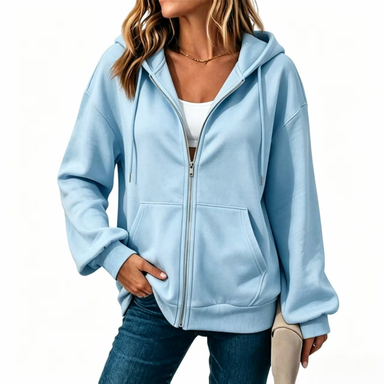Casual Cardigan With Dropped Shoulders And Long Sleeves
