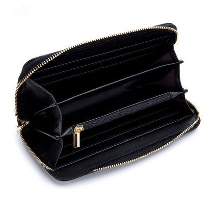 Tassel Top-grain Leather Zippered Womens Wallet