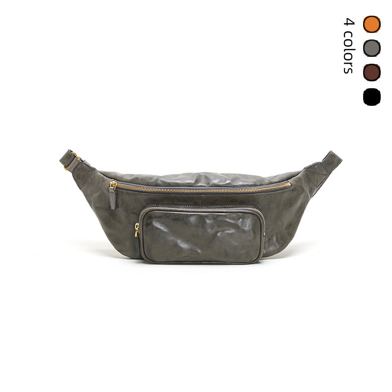 Retro First-Layer Cowhide Crossbody Bag