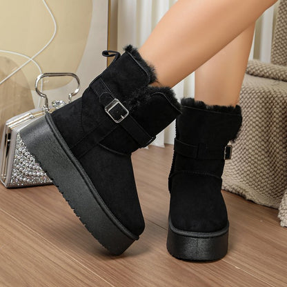 Women's Height-Boosting Platform Knee High Snow Boots, New 2026 Winter Fleece Lined Thickened Long Snow Cotton Boots