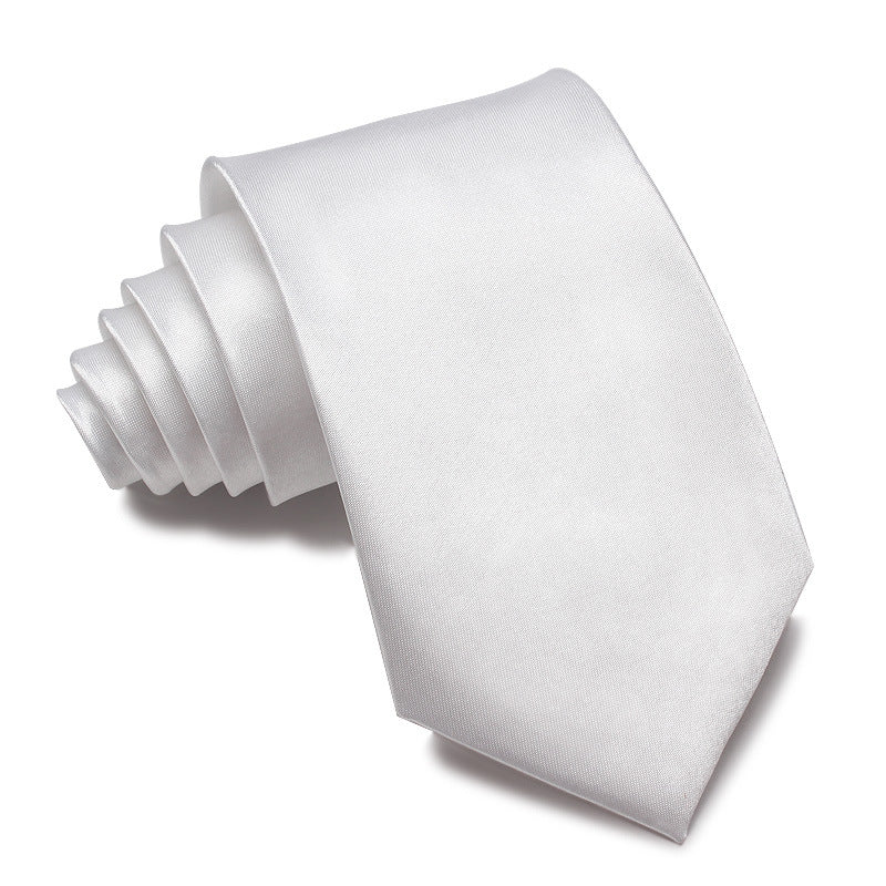 Mens 8cm Hand-Tied Tie Solid Color Tie Plain Color