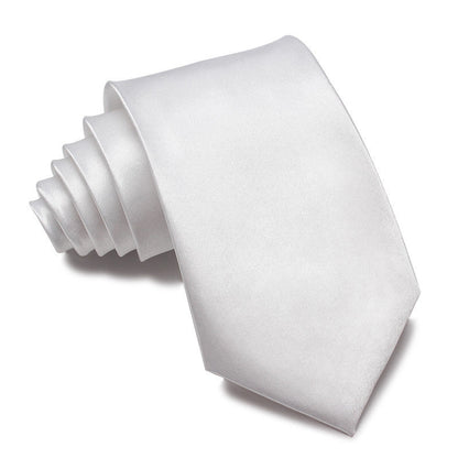 Mens 8cm Hand-Tied Tie Solid Color Tie Plain Color