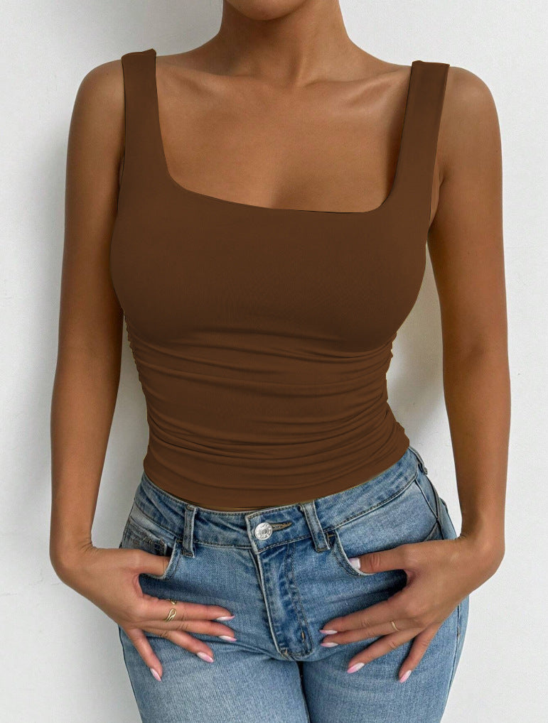 Womens Sleeveless Camisole Casual Basic Cropped Top