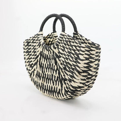 Straw Hand-woven Tote Bag With Dual Straps