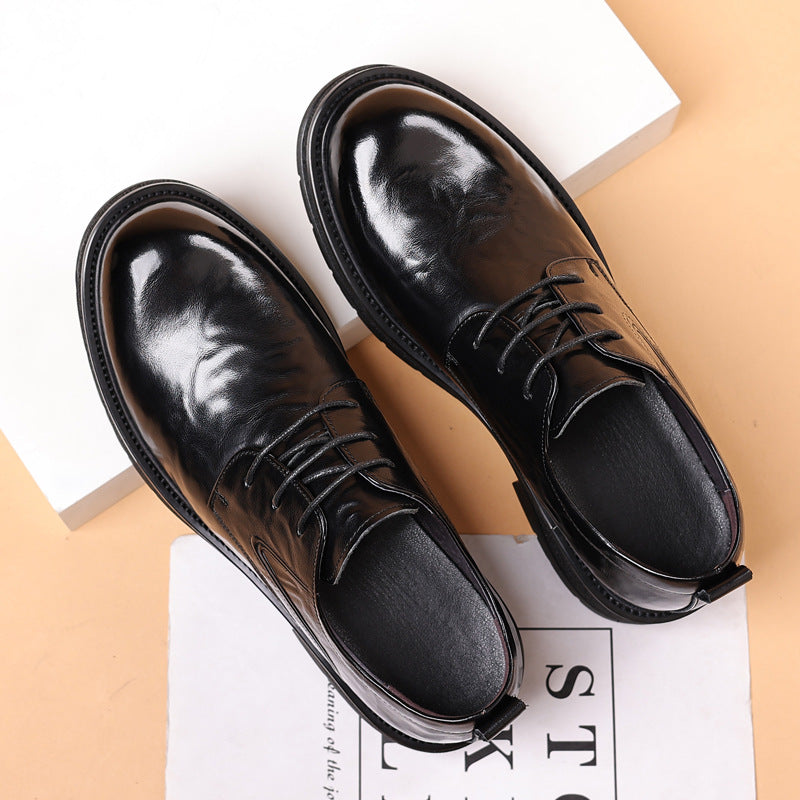 Leather Shoes For Men Genuine Leather Casual Business Formal Breathable With Thick Soles