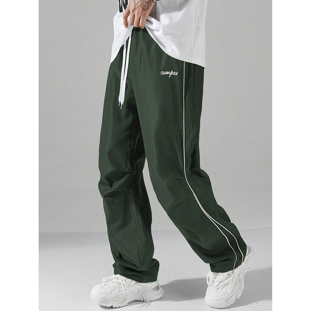 Mens Loose-Fit Straight-Leg Sports Casual Pants