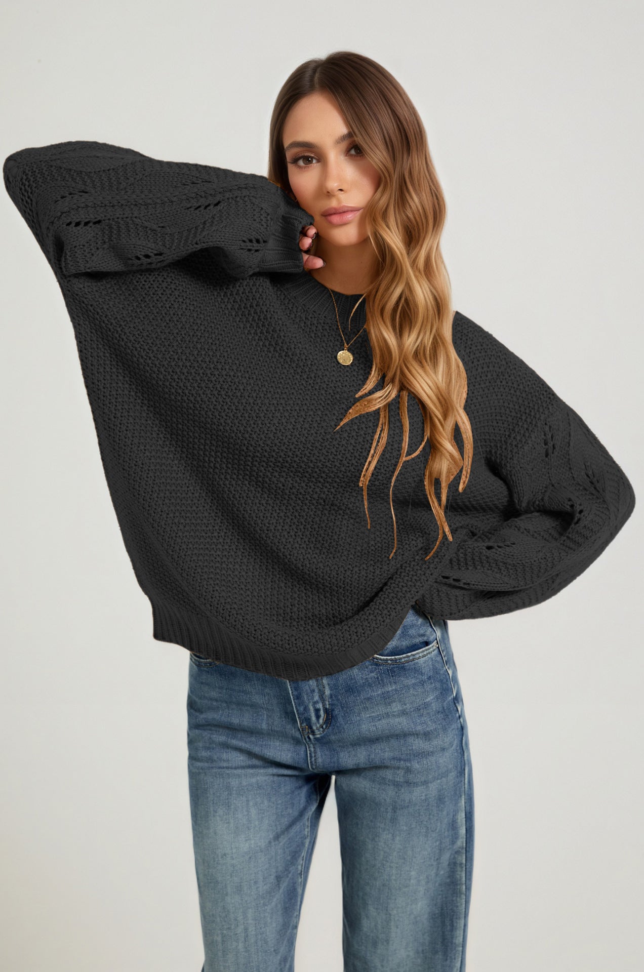 Arrival Womens Solid-color Pullover Sweater