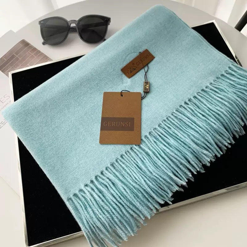 Womens Thickened Fashionable Solid-Color Tassel Scarf
