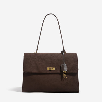 Autumn Winter Suede-Effect Large Tote Messenger Bag