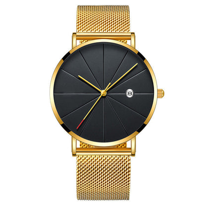 Simple calendar watch male creative waterproof quartz watch