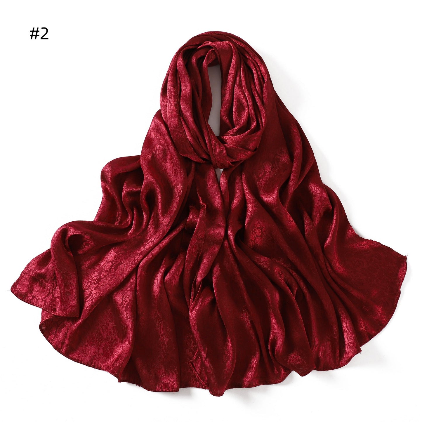 Womens Satin Patterned Jacquard Headscarf