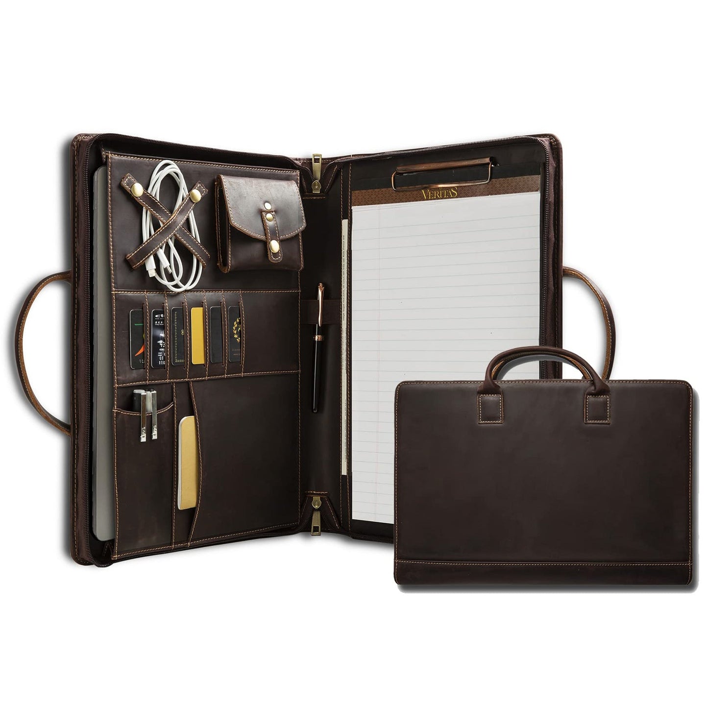 New Arrival Vintage-Style Briefcase Made From Full-Grain Crazy Horse Leather