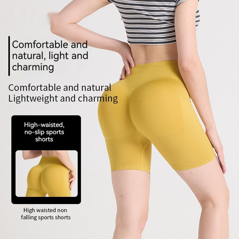 Seamless Yoga Shorts Womens High-Waisted