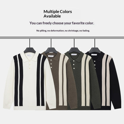 Mens Long-sleeve Knitted Casual Warm Top