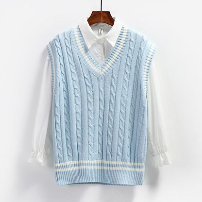 New Preppy-Style Knitted Vest For Women