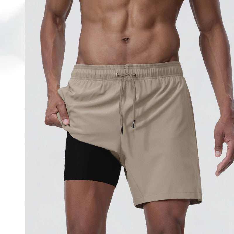 European And American Men's Sports Shorts, Outdoor Running Pants, Men's Fitness Training Pants, Moisture-Absorbent, Quick-Drying Loose Shorts