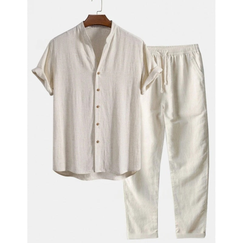 Loose Short Sleeve Shirt Trousers Suit Men