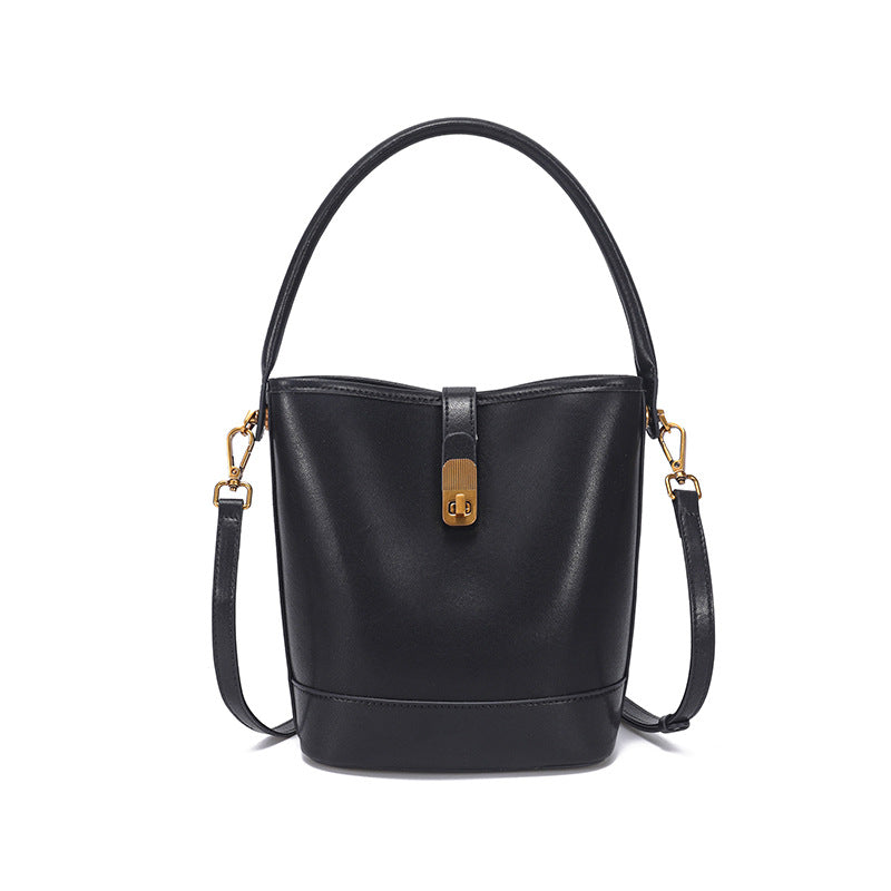 Retro Light-Luxury Vegetable-Tanned Leather ShoulderCrossbody Bag