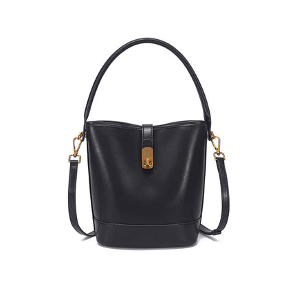 Retro Light-Luxury Vegetable-Tanned Leather ShoulderCrossbody Bag