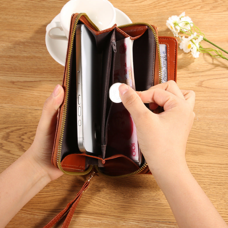 Long Leather Wallet For Women, New Style Wallet, Exquisite And High-end Card Case, Large-capacity Clutch, Mobile Phone Case, One-piece Consignment