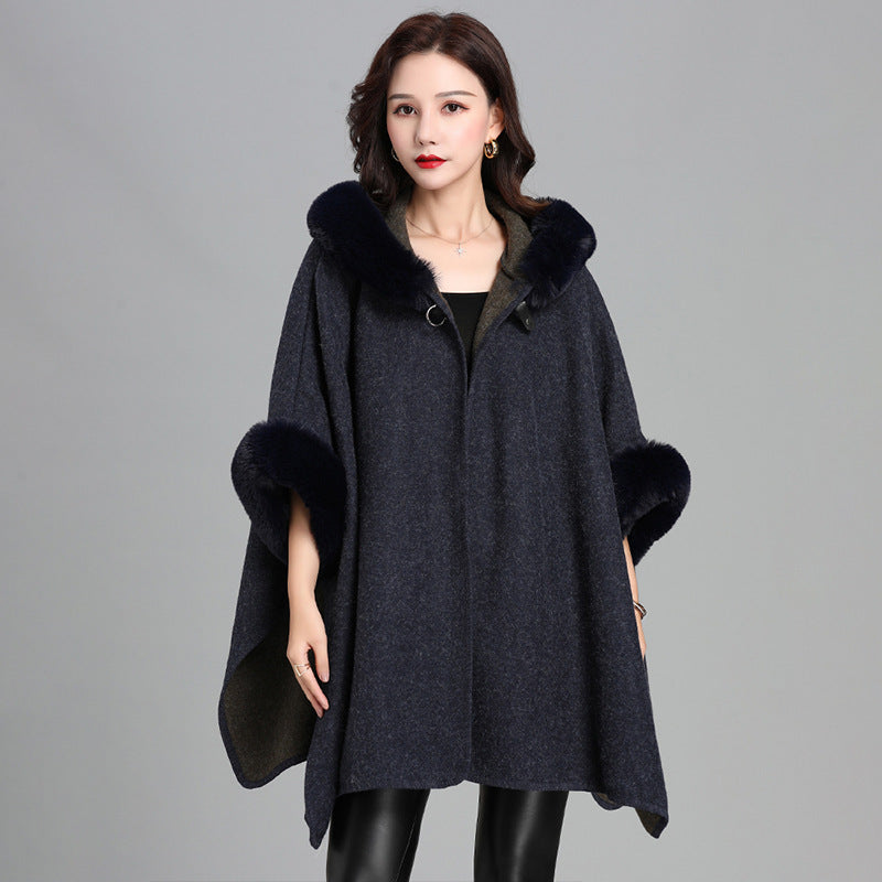 Mid-length Fur Coat Womens Knitted Cardigan