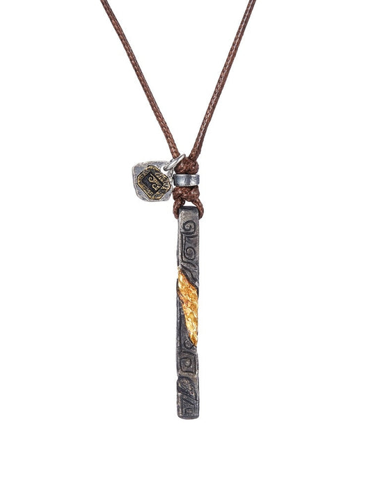 Sterling Silver 24K Men's Personalized Necklace Set