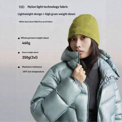 Ultra-Soft White Duck Down Short Puffer Jacket