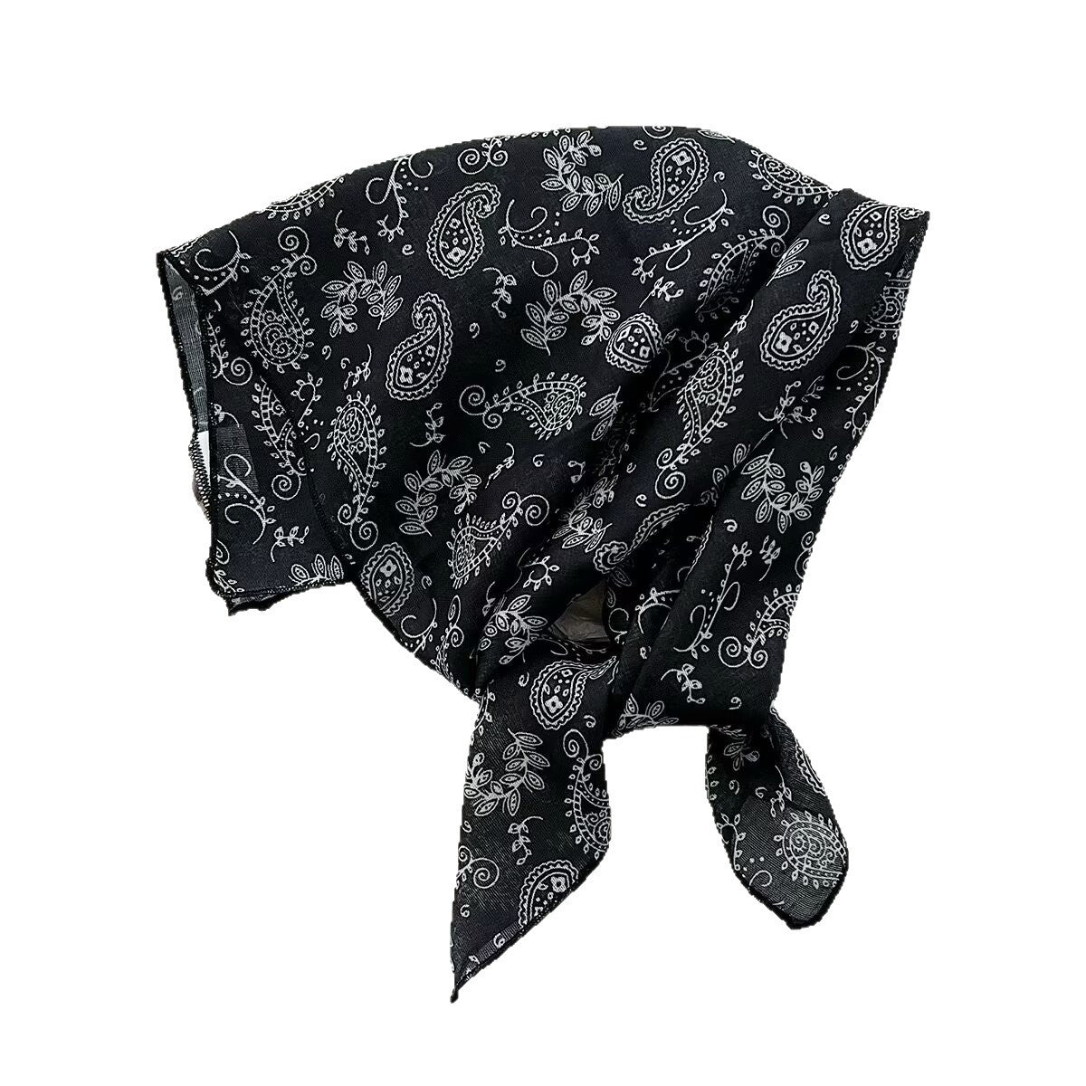 Korean-style Cashew Flower Cotton-Linen Square Scarf For Women