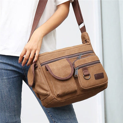 Simple Canvas Bag Large-capacity Crossbody Shoulder Bag