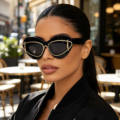 New European And American Fashion Cat-Eye Sunglasses For Women Driving Internet Celebrity Same Style Y2K Small Frame Sunglasses Trendy Sunglas