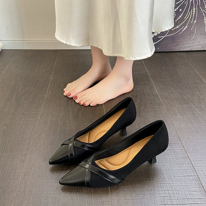 French Style High Heels Four Season Low Cut Pumps Pointed Toe 2026 New Fairy Style Stiletto Fashion Shoes 5.5cm Heel