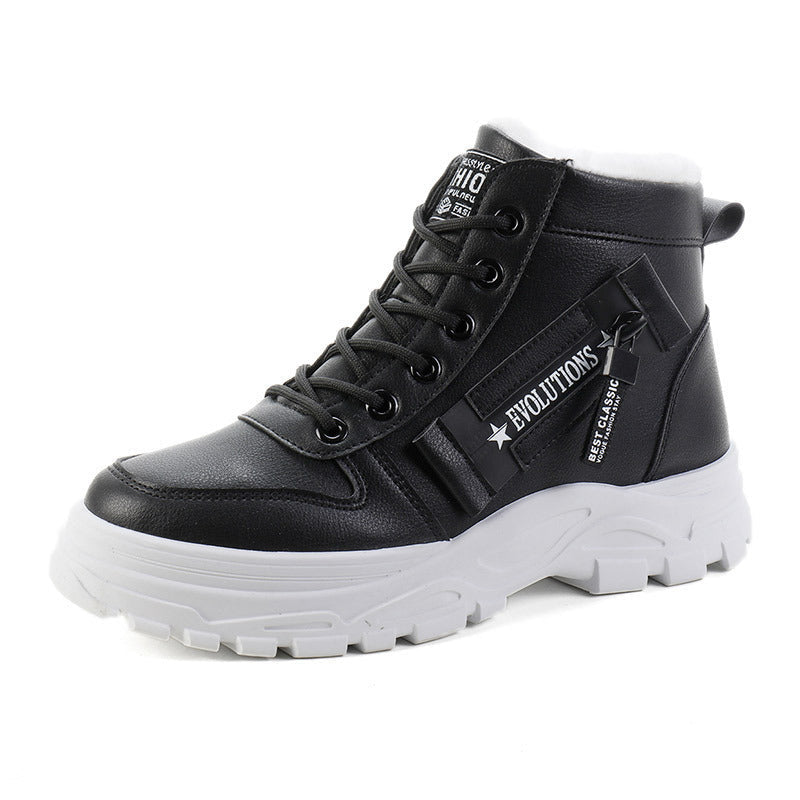 Korean Style Student All-matching Warm High-top Martin Boots